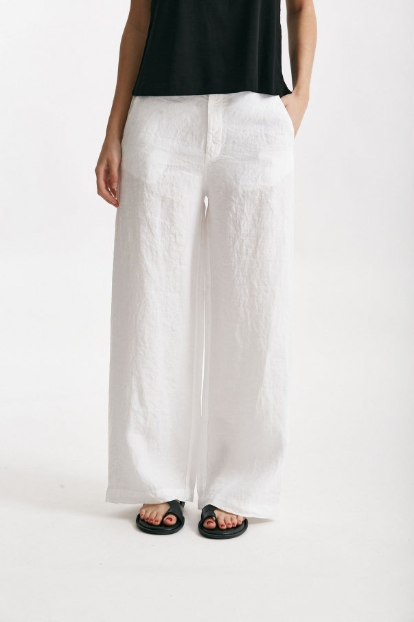 Pantaloni in lino bianco 