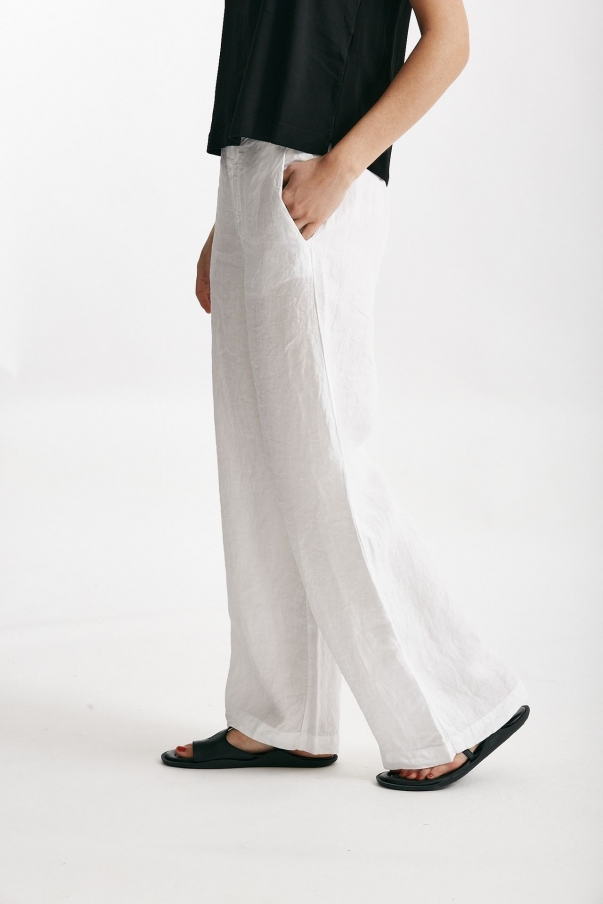 Pantaloni in lino bianco 