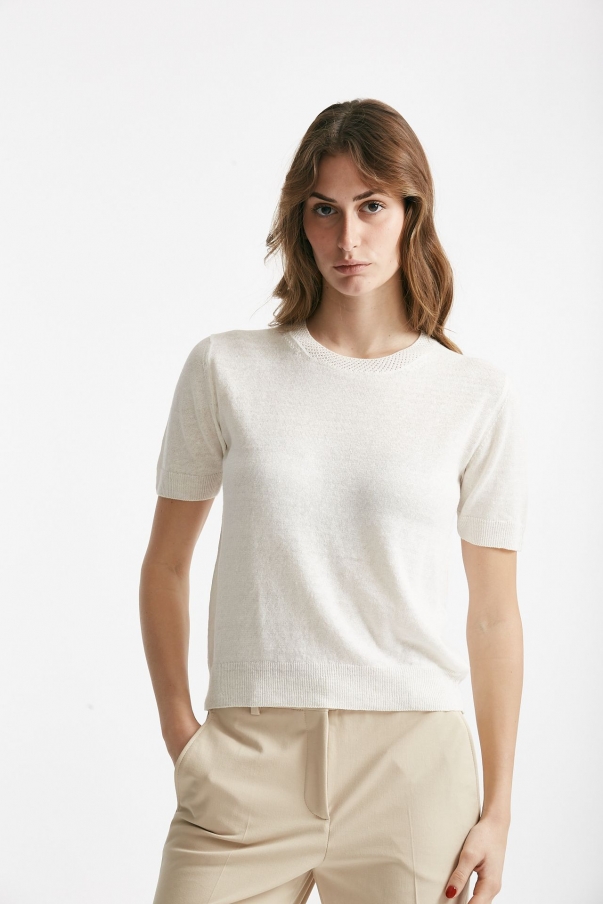 T-shirt in lino bianco