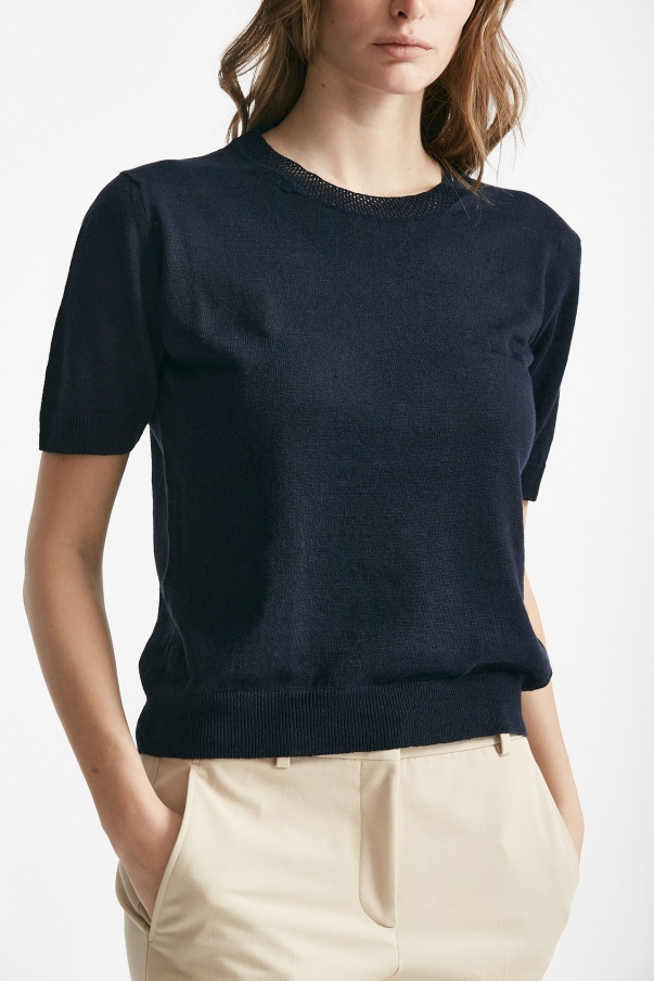 T-shirt in lino blu