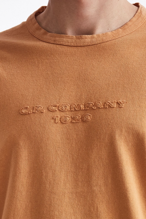 T-shirt logo in cotone arancione