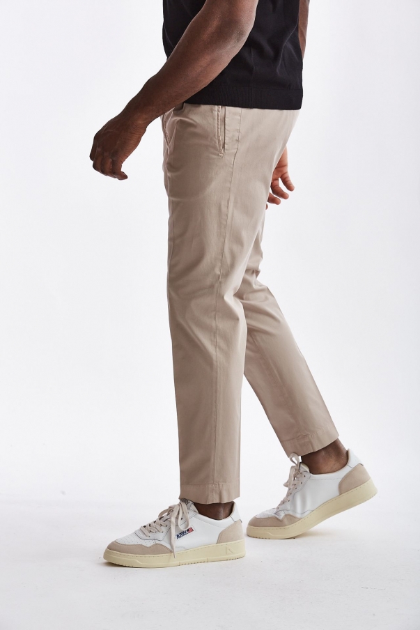 Pantalone in cotone stretch beige