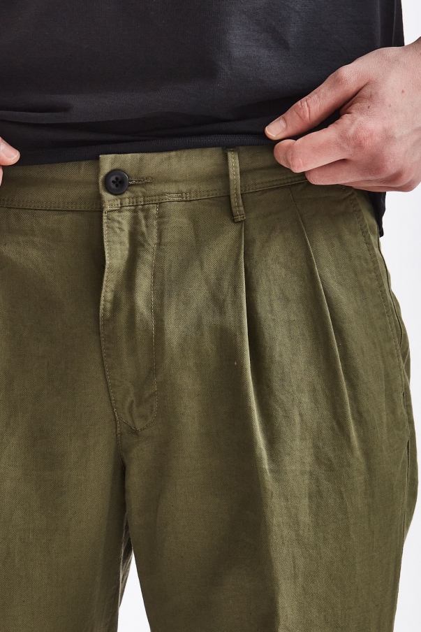 Pantalone SLACKS in lino e cotone verde