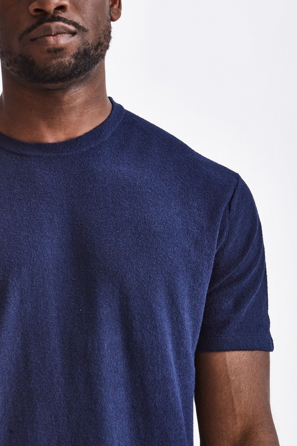 T-shirt in misto cotone blu