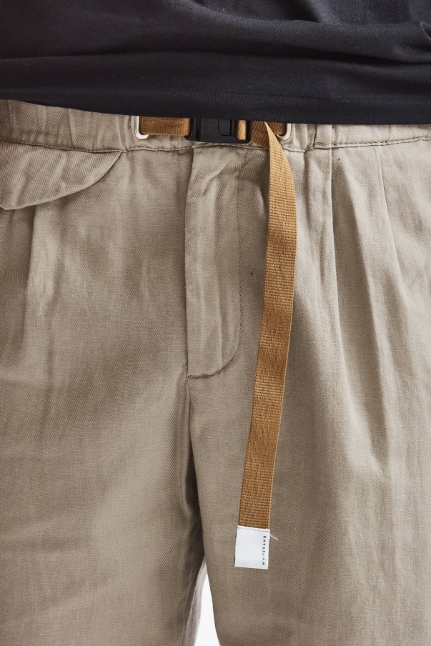 Pantalone in lino pinces beige