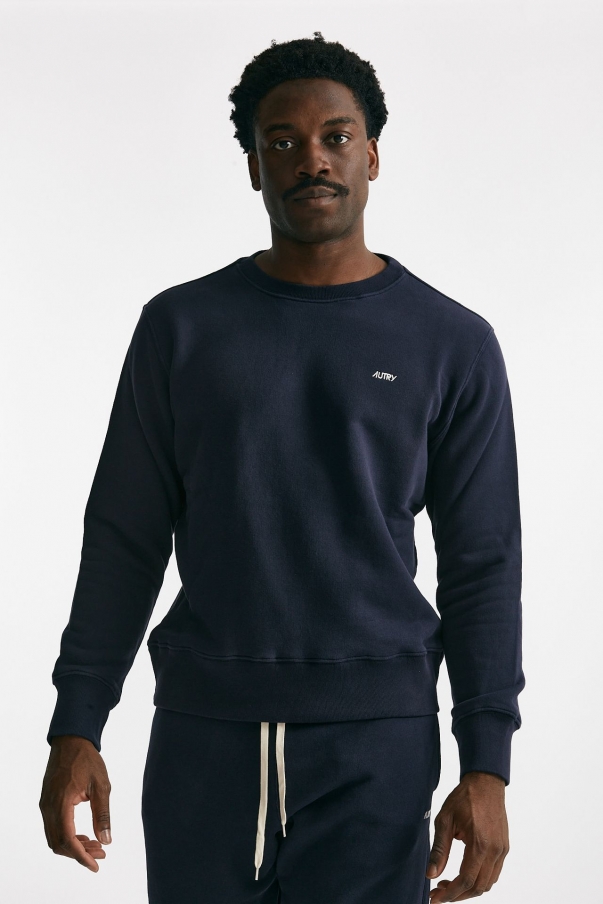 Felpa in cotone blu