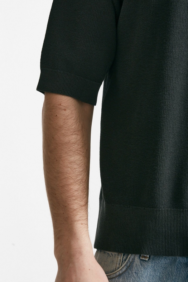 T-shirt in cotone lavato grigio antracite