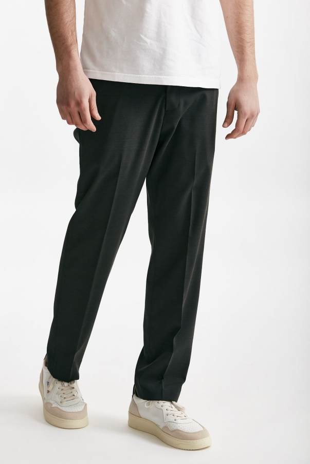 Pantalone in poliestere e lana stretch grigio antracite