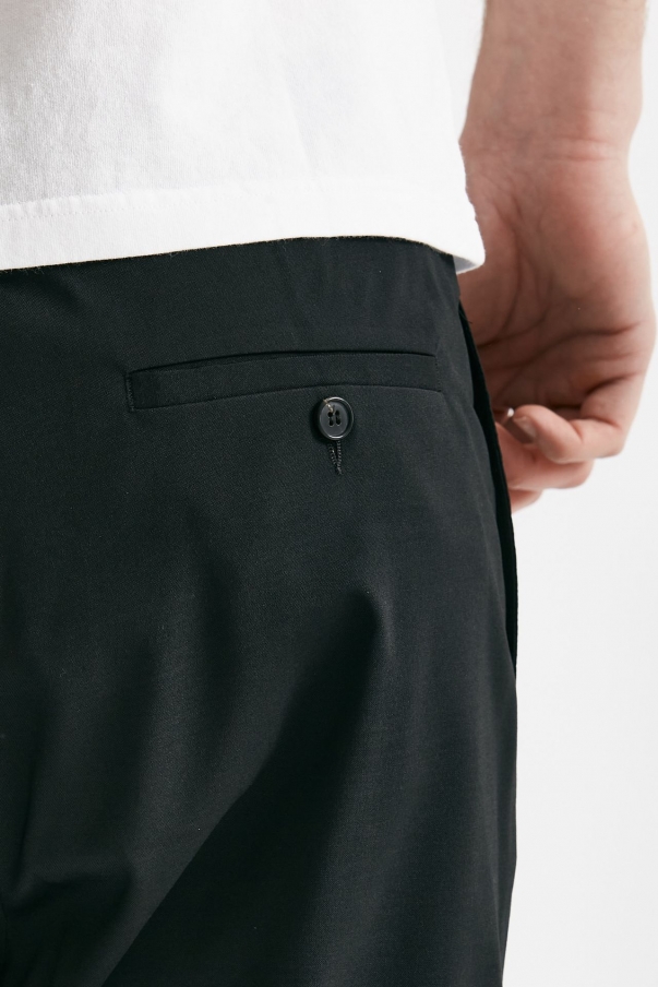 Pantalone in poliestere e lana stretch nero