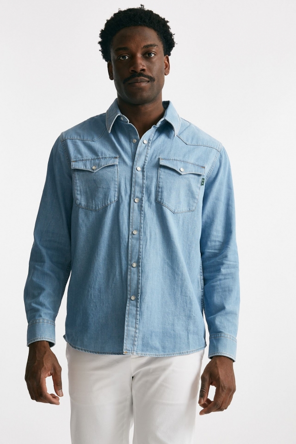 Camicia in cotone denim chiaro