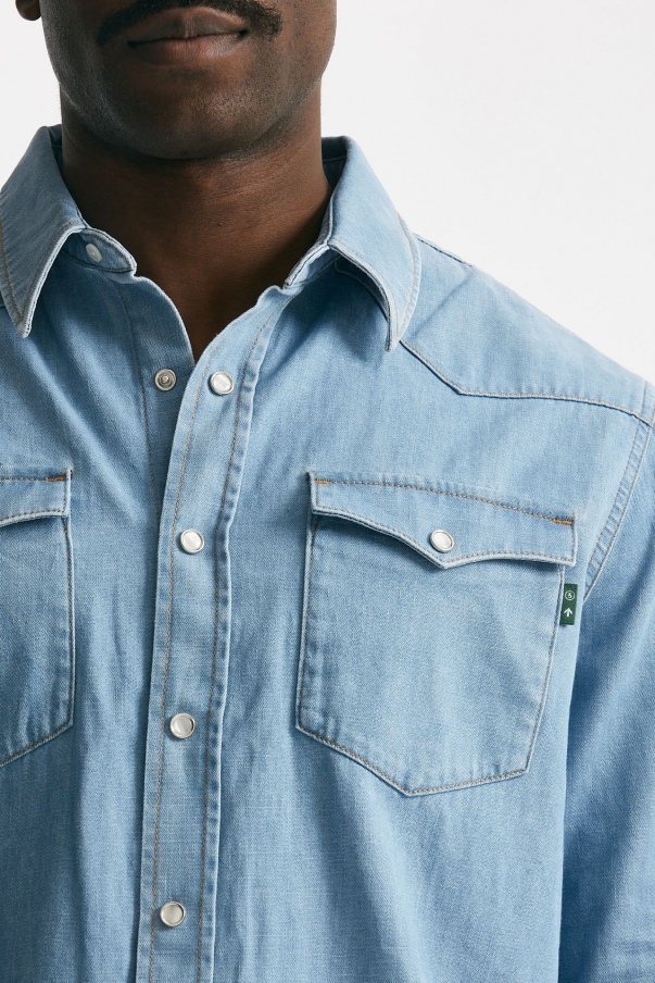 Camicia in cotone denim chiaro