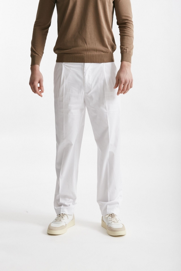 Pantalone in cotone nylon stretch GIN bianco