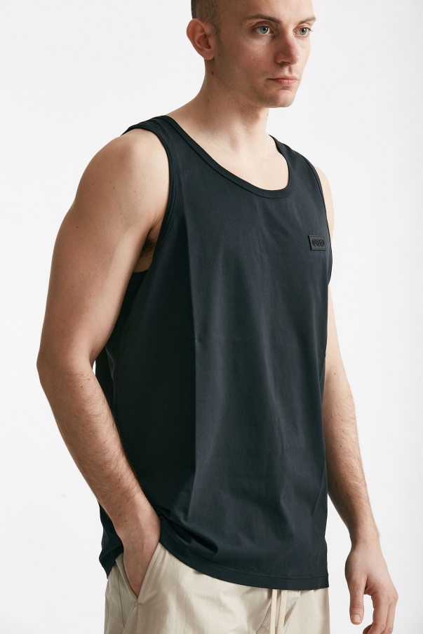 Canotta Logo in cotone nero 