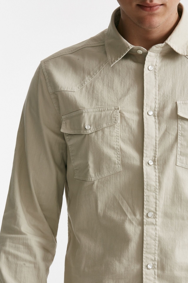 Camicia in cotone stretch Denim chiaro