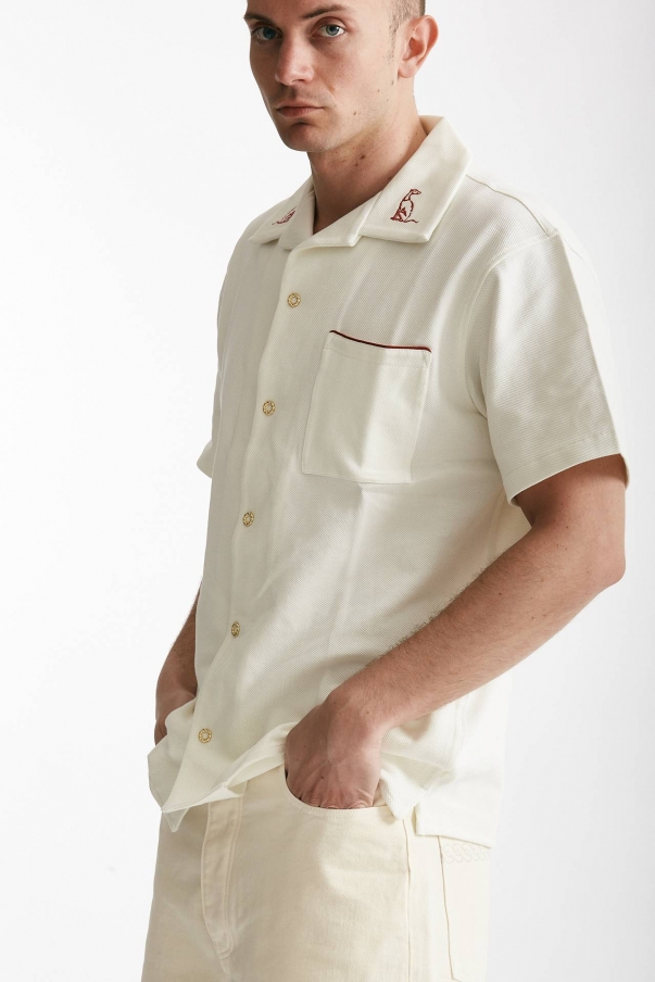 Polo in cotone piquet bianco