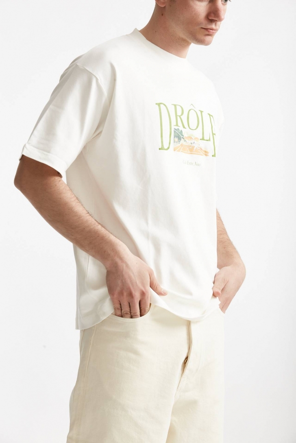 T-shirt in cotone bianco con stampa