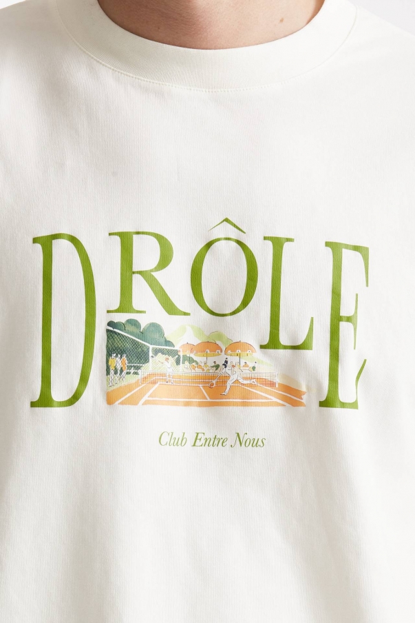 T-shirt in cotone bianco con stampa