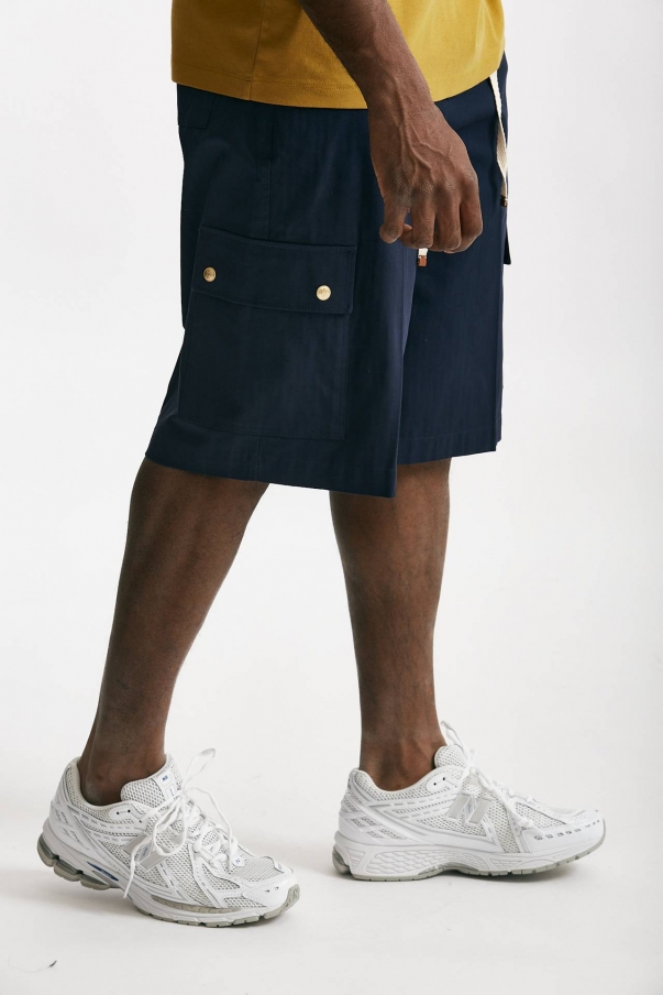 Bermuda in cotone stretch blu