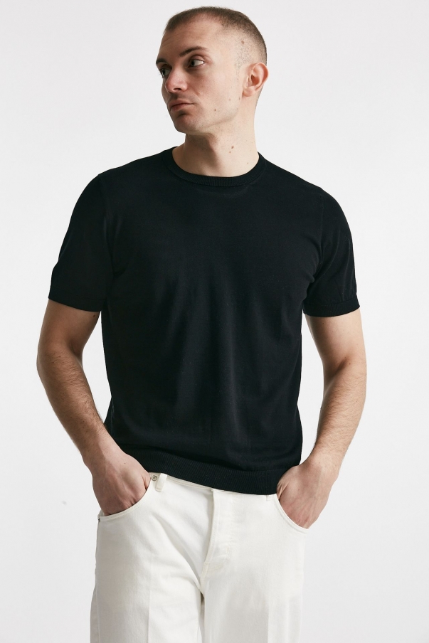 T shirt in cotone maglia nero