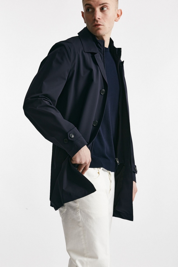 Soprabito in nylon stretch blu