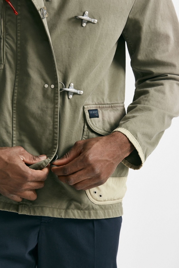 Giubbino in cotone canvas lavato  verde