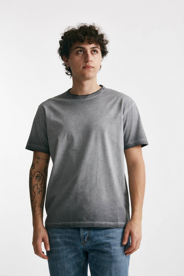 T-shirt in cotone grigio old