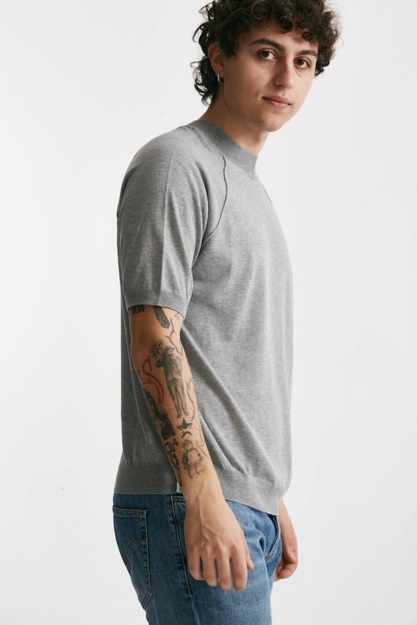 T-shirt in maglia cotone grigio