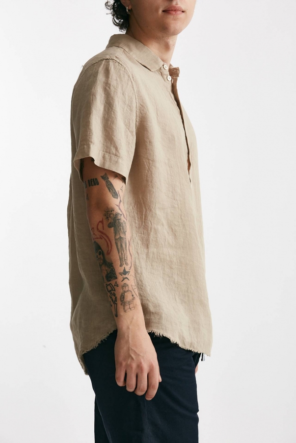 Camicia in lino beige