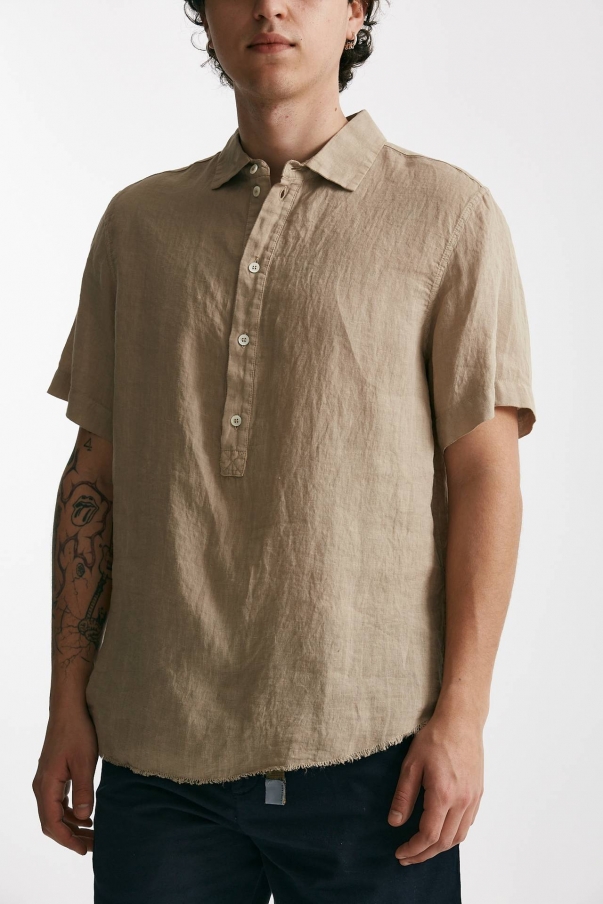 Camicia in lino beige