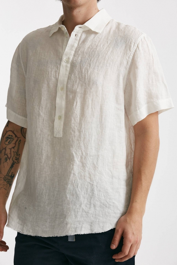 Camicia in lino bianco
