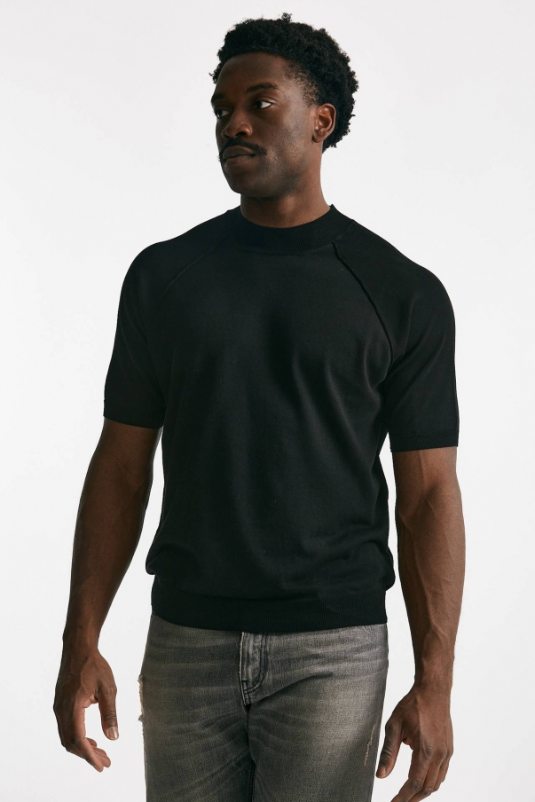 T-shirt in maglia cotone nero 