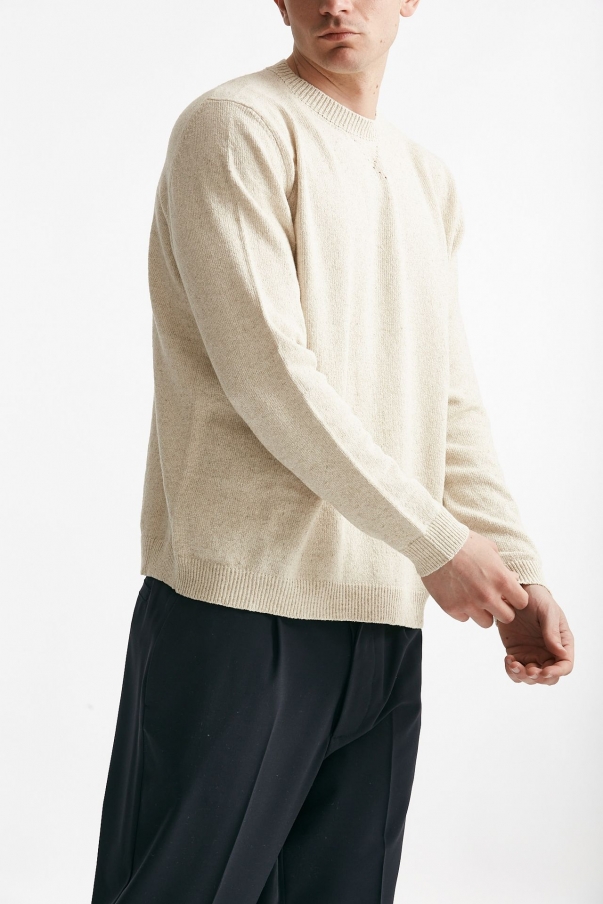 Maglia in cotone lino e e poliestere beige