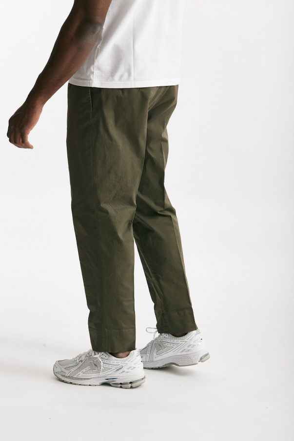 Pantalone in cotone stretch verde militare