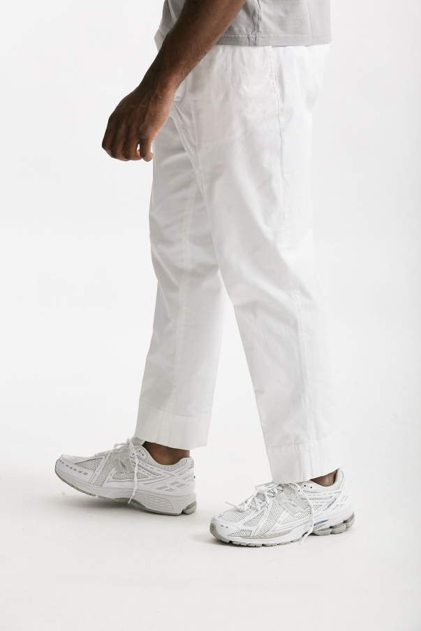 Pantalone in cotone stretch bianco