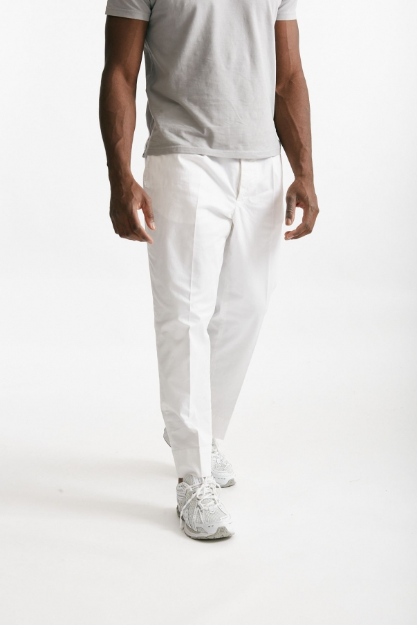Pantalone in cotone stretch bianco