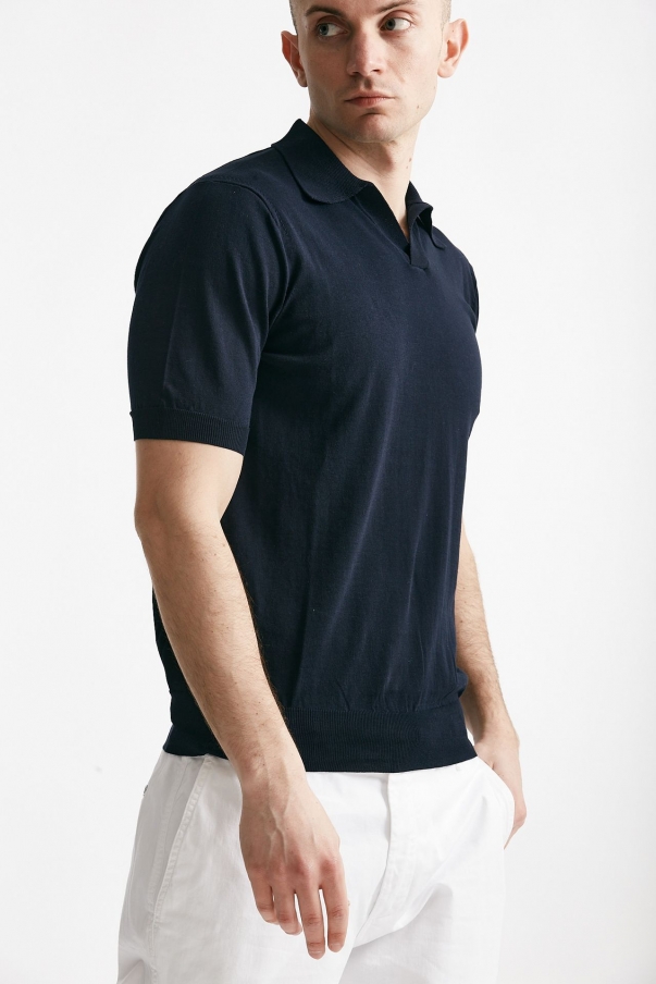 Polo in cotone blu