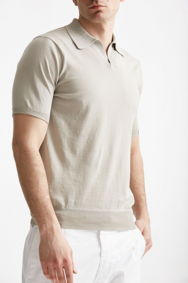 Polo in cotone grigio perla