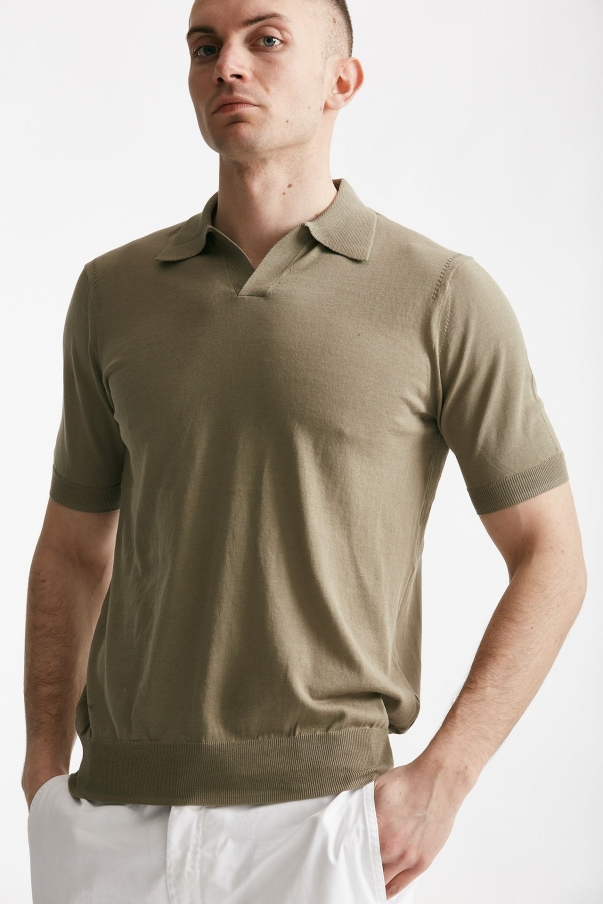 Polo in cotone tortora
