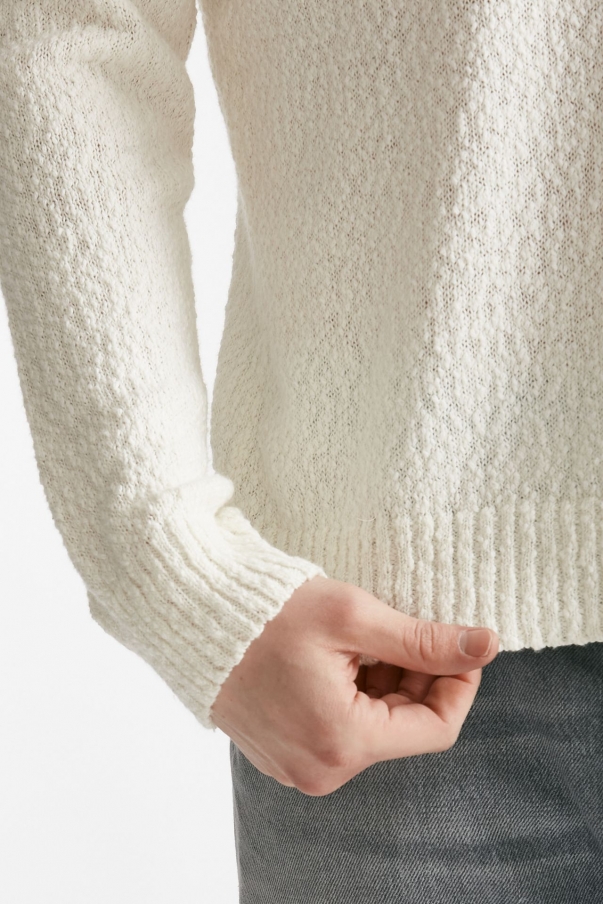 Maglia in cotone lavorato boucle bianco