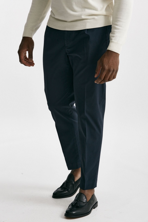 Pantalone cotone stretch blu