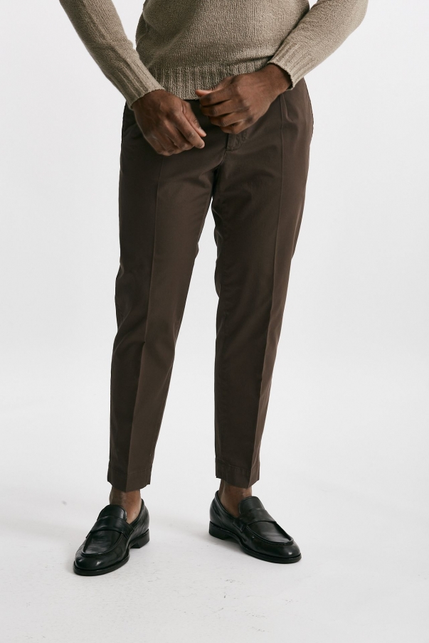 Pantalone cotone stretch nocciola