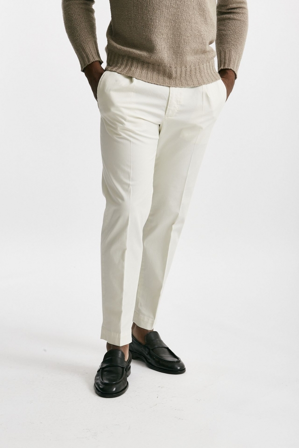Pantalone cotone stretch bianco