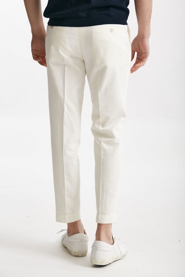 Pantalone bianco cotone e lino