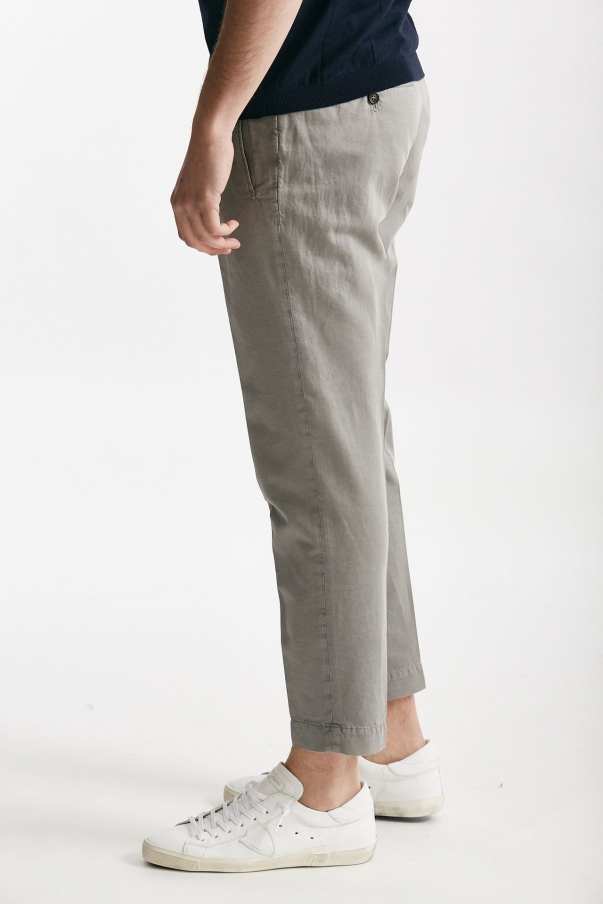 Pantalone grigio cotone e lino