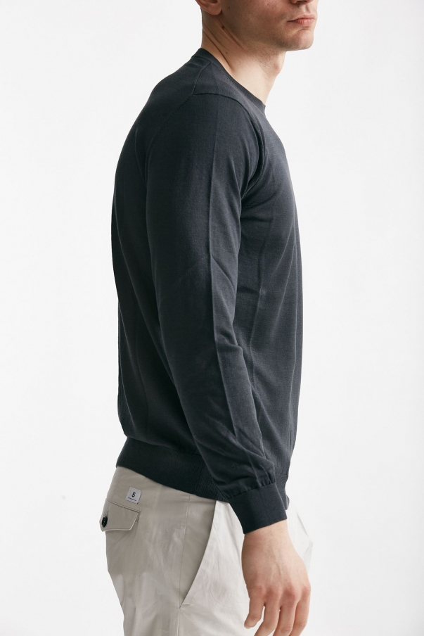 Maglia in cotone e seta grigio scuro