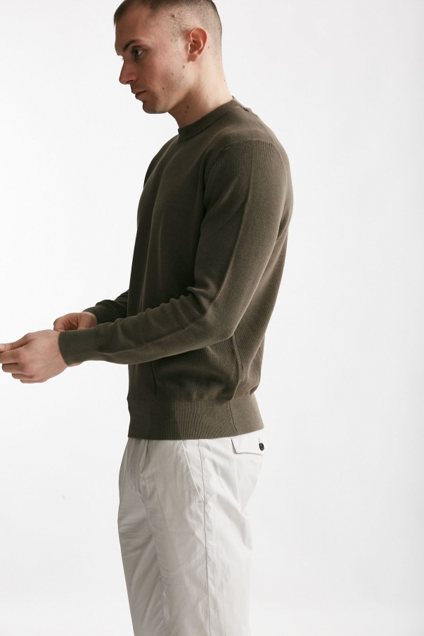 Maglia in cotone lavato marrone 
