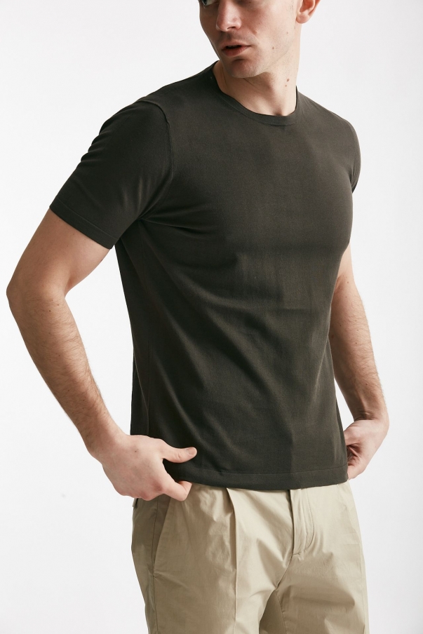 T shirt in cotone marrone