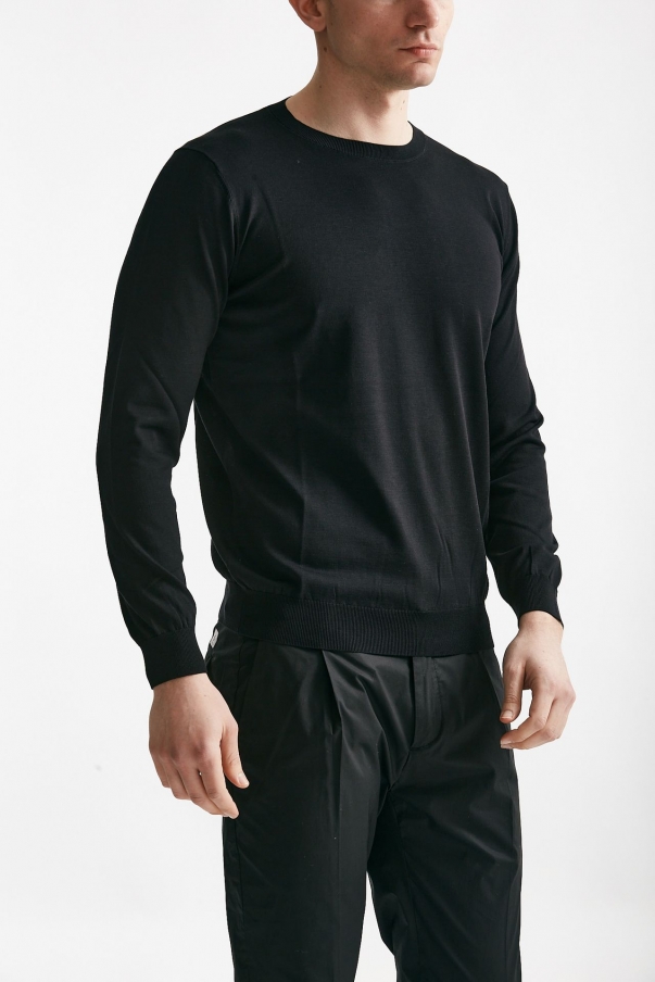 Maglia in cotone e seta nero 