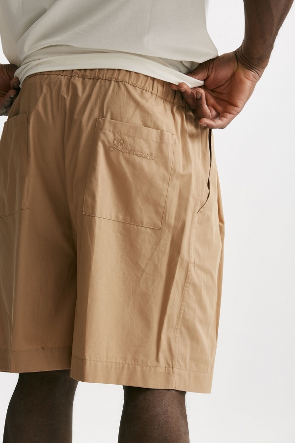 Bermuda gamba ampia in cotone beige 