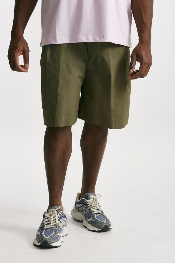 Bermuda gamba ampia in cotone verde 